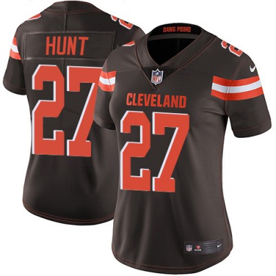 Nike Cleveland Browns #27 Kareem Hunt Brown Team Color Women's Stitched NFL Vapor Untouchable Limited Jersey